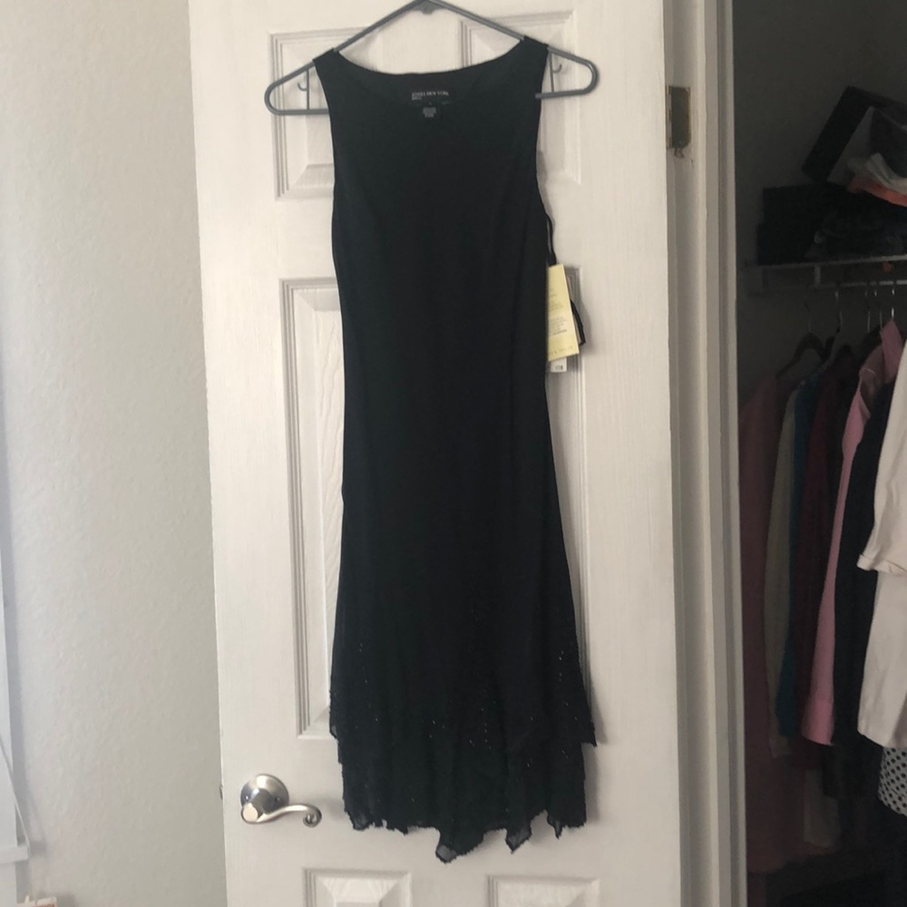 100 percent silk black dress